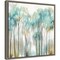Grace Land Teal Trees by Allison Pearce 16-in. W x 16-in. H. Canvas Wall Art Print Framed in Grey